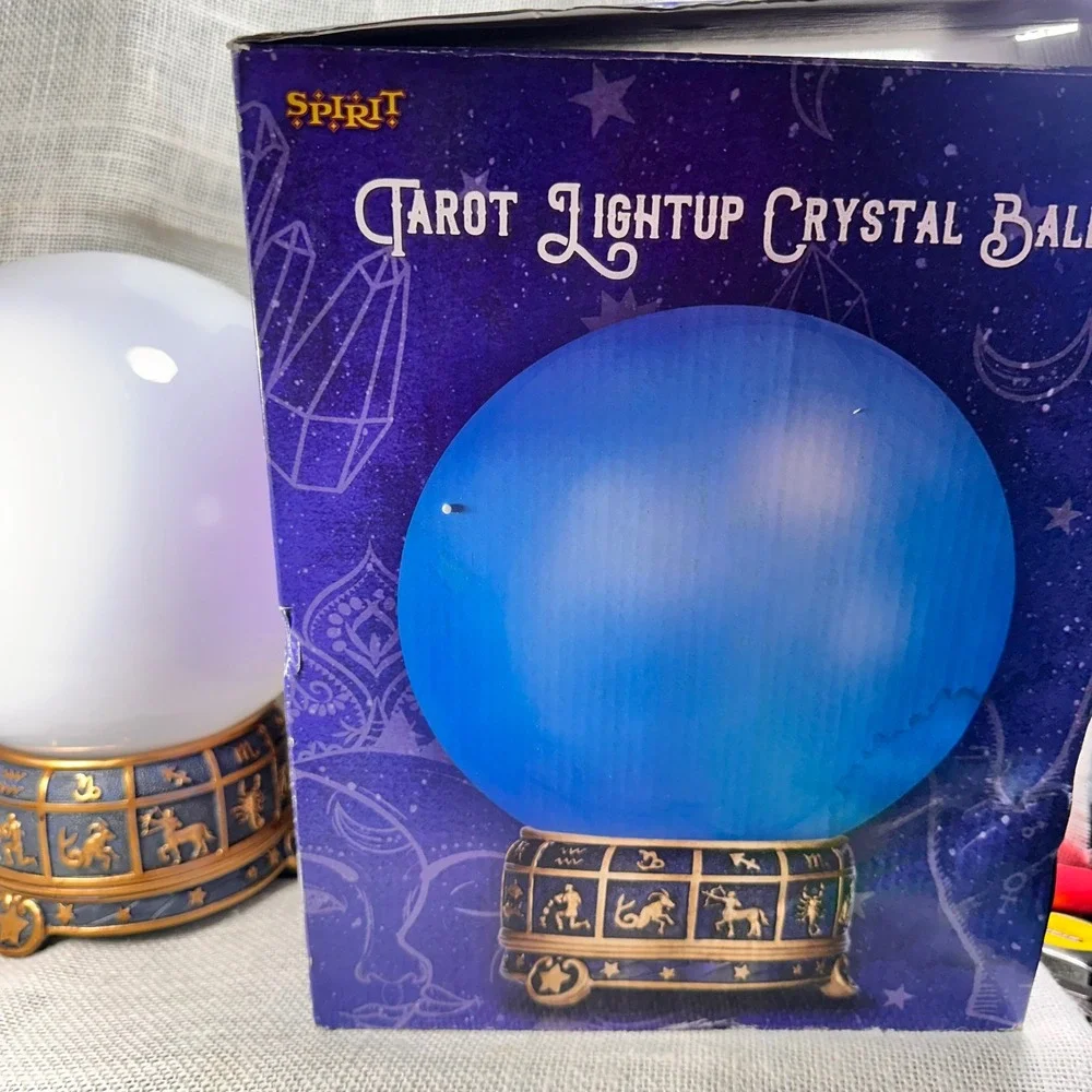 Spirit‎ Halloween Tarot Lightup Crystal Ball Sound Activated Zodiac Base Prop